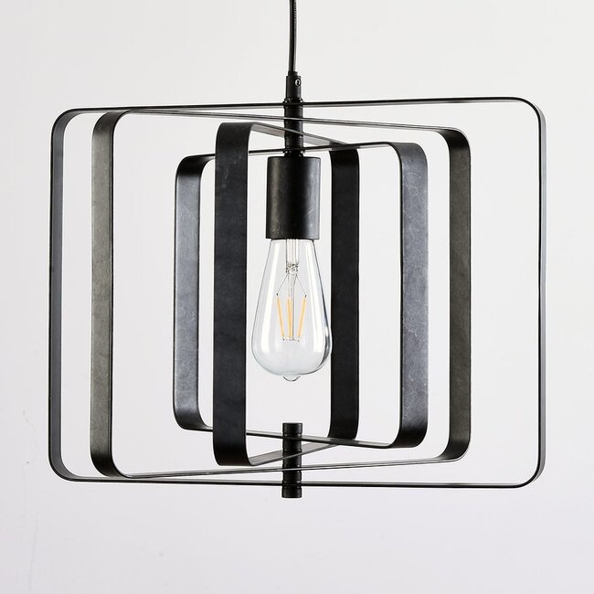 Black 1-light pendant lamp Mikio