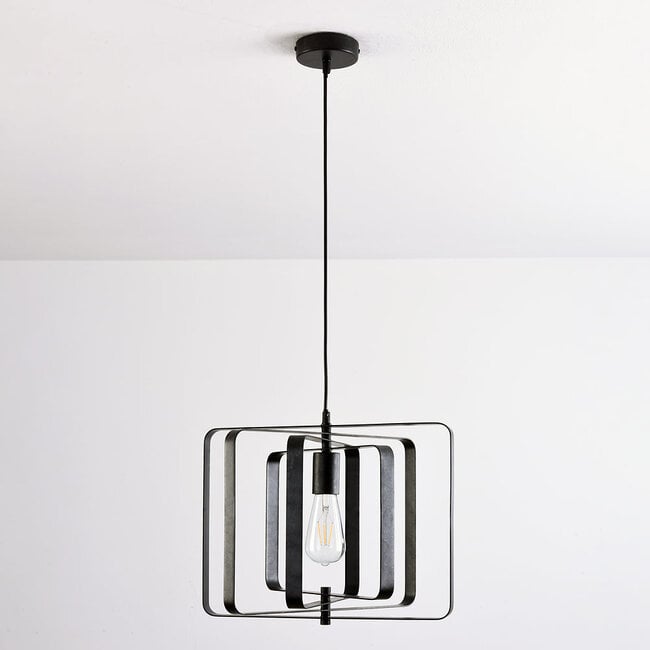 Black 1-light pendant lamp Mikio