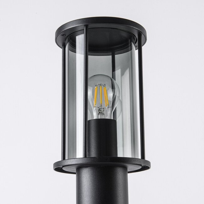 Outdoor floor lamp Penn in black with smoked glass - 60 cm