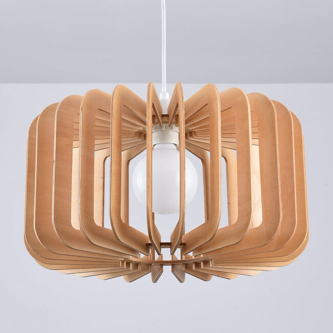 Wooden pendant light Inzai - round