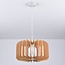 Round wooden pendant light Inzai - open shade with curved slats
