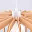 Round wooden pendant light Inzai - open shade with curved slats