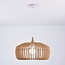 Modern wooden pendant light Itami - open shade with wooden slats