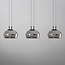 3-step dimmable 3-light pendant light Gujo - smoked glass and black