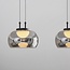 3-step dimmable 3-light pendant light Gujo - smoked glass and black
