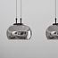 3-step dimmable 3-light pendant light Gujo - smoked glass and black