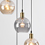 Livia 4-light pendant lamp - smoked and cognac glass