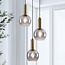 Pendant light Imme with smoked glass, 3-light - gold