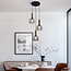 3-light pendant light Imme - smoked glass, gold