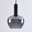 pendant light Ischa - apple-shaped smoked glass, black
