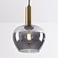 Ischa pendant light in apple shape smoked glass - gold