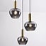 Modern Ismay pendant lamp with smoked glass, 3-light - Gold