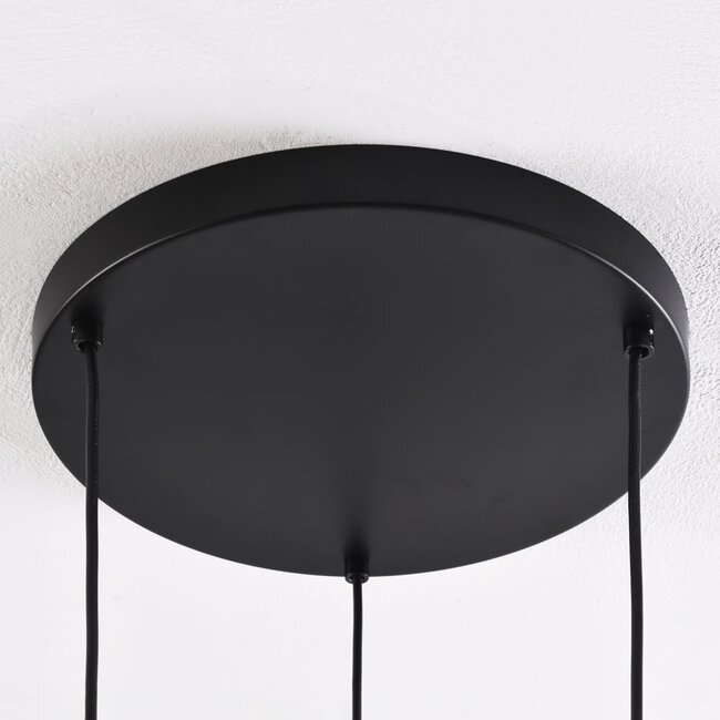 3-light pendant light Ismay - apple-shaped smoked glass, gold