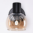 Wall spotlight Pilou - amber glass and black