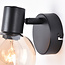 Wall spotlight Pilou - amber glass and black