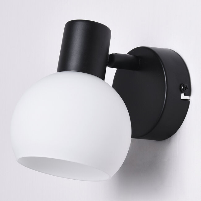 Wall spotlights with opal white glass - Pilou