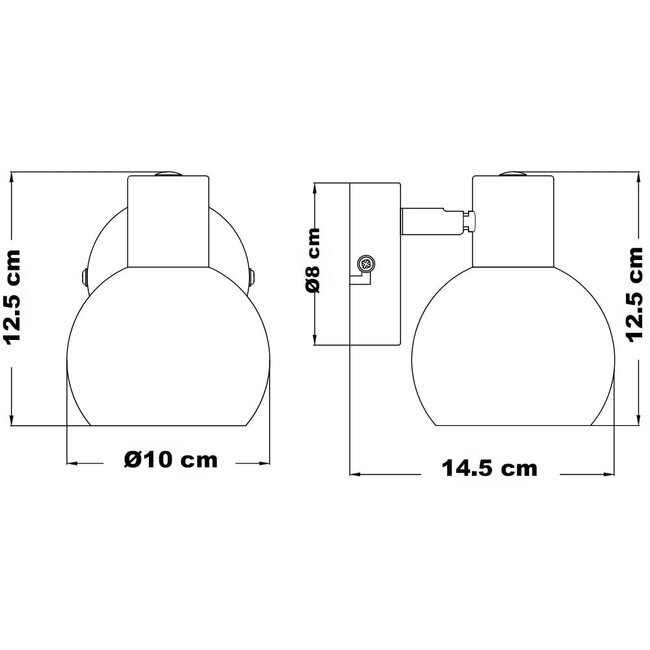 Wall spotlights with opal white glass - Pilou