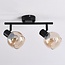 Phiene swivel ceiling spotlight with Amber glass, 2-light