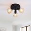3-light ceiling light Peri - amber glass