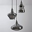Black pendant lamp with smoked glass, 3-light - Trinidad