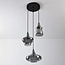 Black pendant lamp with smoked glass, 3-light - Trinidad