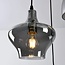 Black pendant lamp with smoked glass, 3-light - Trinidad