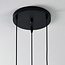 Black pendant lamp with smoked glass, 3-light - Trinidad