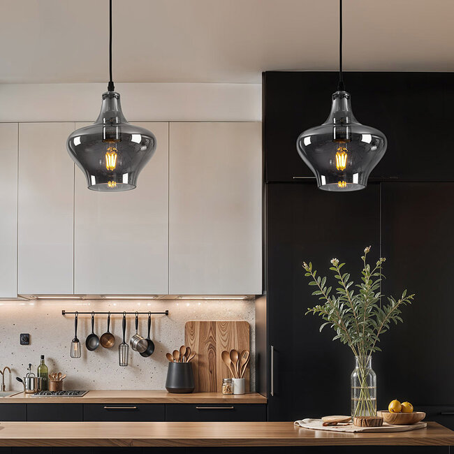 1-light Trinidad pendant lamp with smoked glass - variant 3