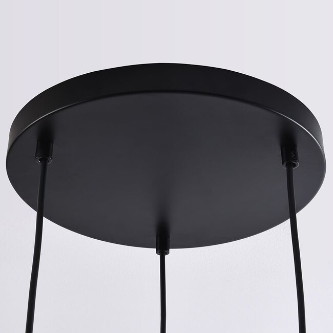 Modern 3-light pendant light Vida - smoked glass and black