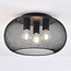 3-light ceiling lamp Caia in black metal
