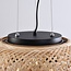 3-light bamboo pendant light Cerise - perforated shade