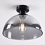ceiling light Feija - smoked glass with semi-open shade
