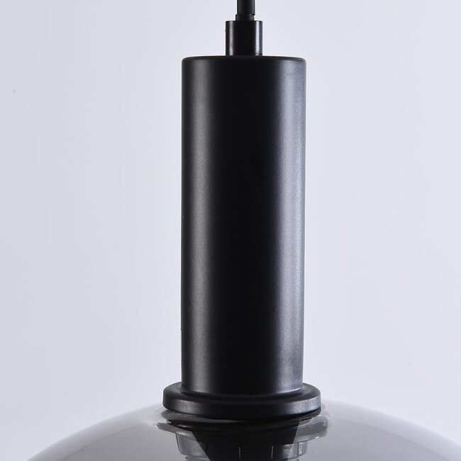pendant light Fajen - smoked glass with semi-open shade