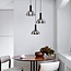 Black pendant lamp with smoked glass, 3-light - Fares