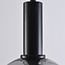 Black pendant lamp with smoked glass, 3-light - Fares
