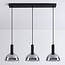 3-light pendant light Filiz - smoked glass and black