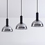 Black pendant lamp with smoked glass, 3-light - Filiz