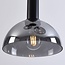 Black pendant lamp with smoked glass, 3-light - Filiz