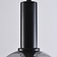 Black pendant lamp with smoked glass, 3-light - Filiz