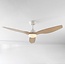 Oiseau ceiling fan with dimmable LEDs and light wood blades - Wood effect