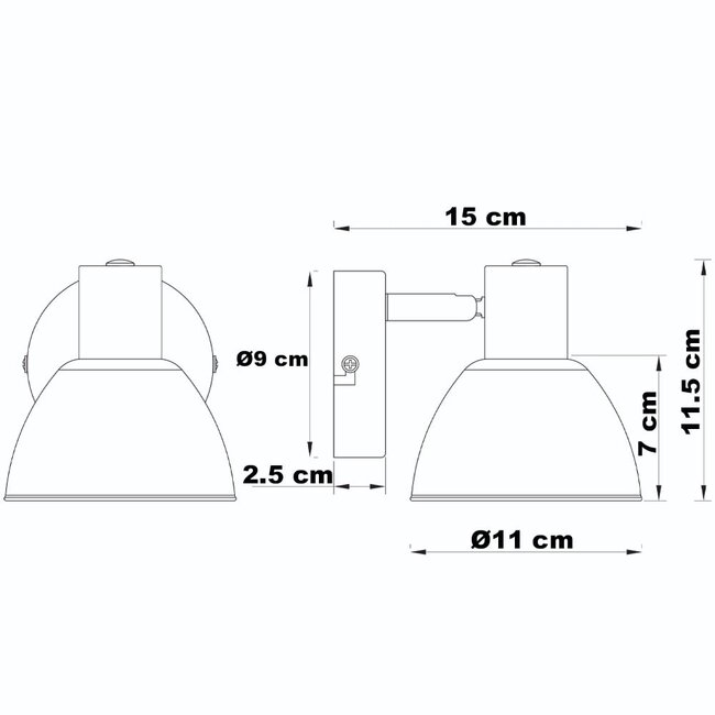 Wall spotlight Kyron - Adjustable