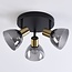3-light ceiling spotlight Kyam - black with brass gold