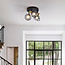 3-light ceiling spotlight Kyam - black with brass gold