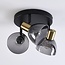 3-light ceiling spotlight Kyam - smoked glass and brass gold