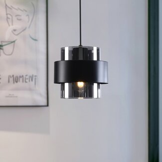 Design pendant light Filia - smoked glass and black