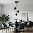 3-light pendant light Fynna - smoked glass and black tiered
