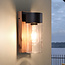 Stainless steel outdoor wall light in wood effect - Javi