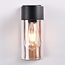 Stainless steel outdoor wall light Javi with wood effect