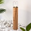 Modern standing outdoor lamp in wood effect - Julio
