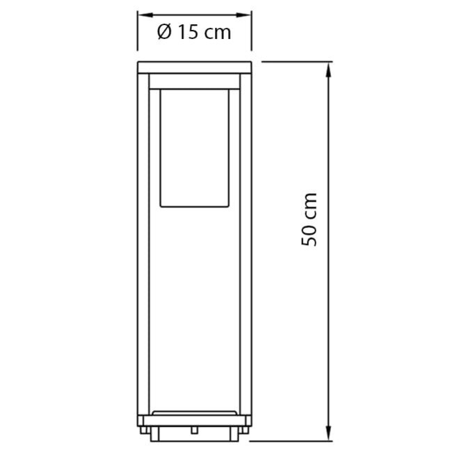 Paca standing outdoor lamp, 50 cm - Wood effect